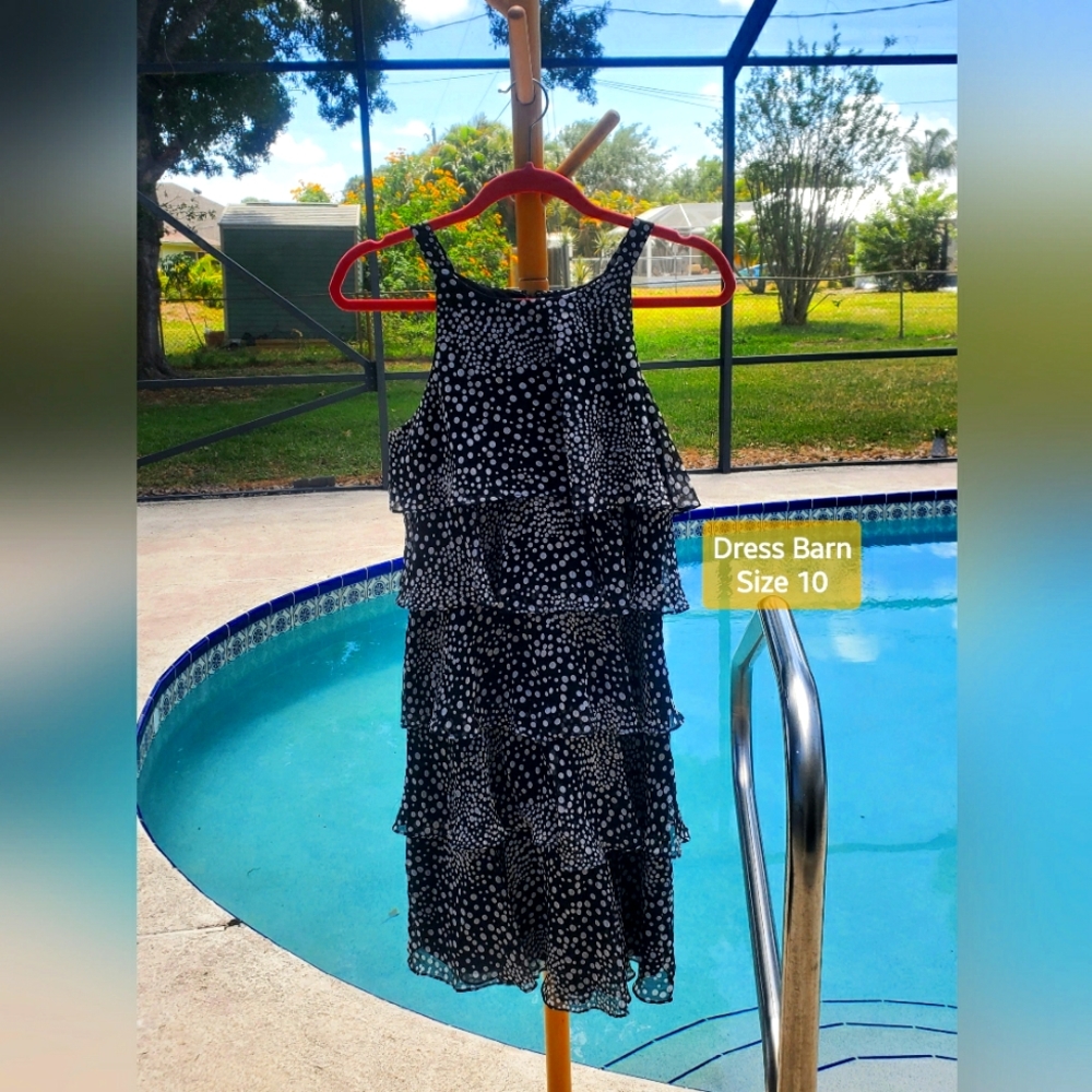 Dress Barn Size 10 Cute Layered Polka Dot Dress